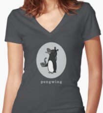 Pengwing Women's Fitted V-Neck T-Shirt