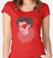 Camiseta entallada de cuello redondo Alicia en el país de las maravillas Reina de corazones Evil Villain Reboot