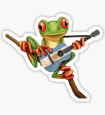 Tree Frog Playing Argentinian Guitar Sticker