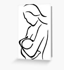 mother breastfeeding outline Greeting Card