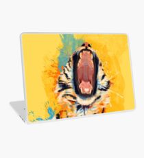 Vinilo para portátil Wild Yawn - Tiger portrait, colorful tiger, animal illustration