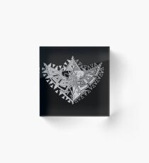 Heart Shield Triforce Silver 1/3 Acrylic Block