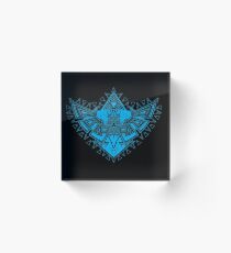 Heart Shield Triforce Cyan 3/3 Acrylic Block