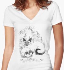 My Favorite Murder Elvis and Death Women's Fitted V-Neck T-Shirt