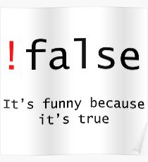 !False - It's funny because its true Poster