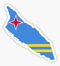 Aruba Flag Map Sticker