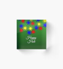 Happy Holi - Colorful Indian Festival Acrylic Block