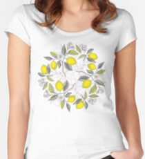Camiseta entallada de cuello ancho Patrón de limón