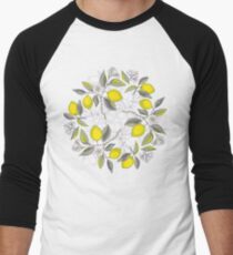 Zitronen-Muster Baseballshirt mit 3/4-Arm