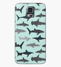 Haie, Illustration, Kunstdruck, Leben im Meer, Leben im Meer, Tier, Meeresbiologe, Kinder, Jungen, geschlechtsneutral, lehrreich, Andrea Lauren, Hai-Woche, Hai, weißer Hai, Hülle & Klebefolie für Samsung Galaxy