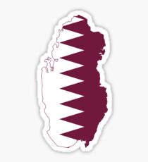 Qatar Flag Map Sticker
