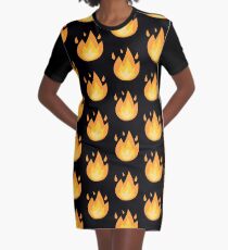 Feuer Flammen T-Shirt Kleid