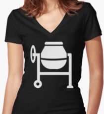 Cement mixer Women's Fitted V-Neck T-Shirt