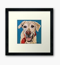 Yellow lab dog Art by Lee H Keller Framed Print