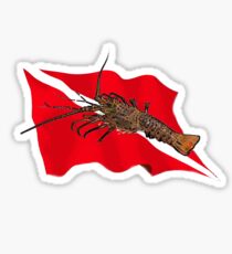 Spiny Lobster and Dive Flag Sticker