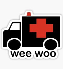 Ambulance Wee Woo Large Font Sticker