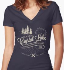 Camp Crystal Lake Women's Fitted V-Neck T-Shirt