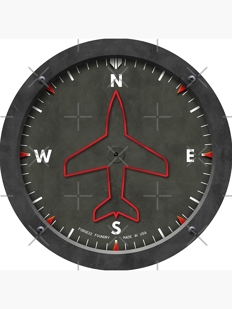 Heading Indicator Airplane Compass Clock by forge22
