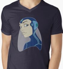 Camiseta para hombre de cuello en v Space Girl Astronaut Warrior