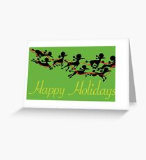 Poodle Sleigh Greeting Card