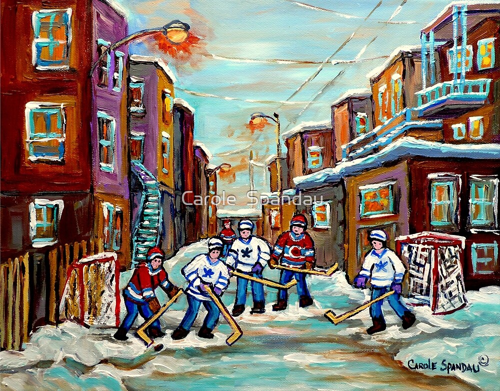 "ARTISTS OF CANADA CANADIAN PAINTINGS OF HOCKEY ART URBAN CITY SCENES