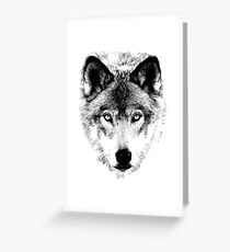 Wolf Face. Digital Wildlife Image. Greeting Card