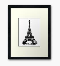 Eiffel Tower Digital Engraving Framed Print