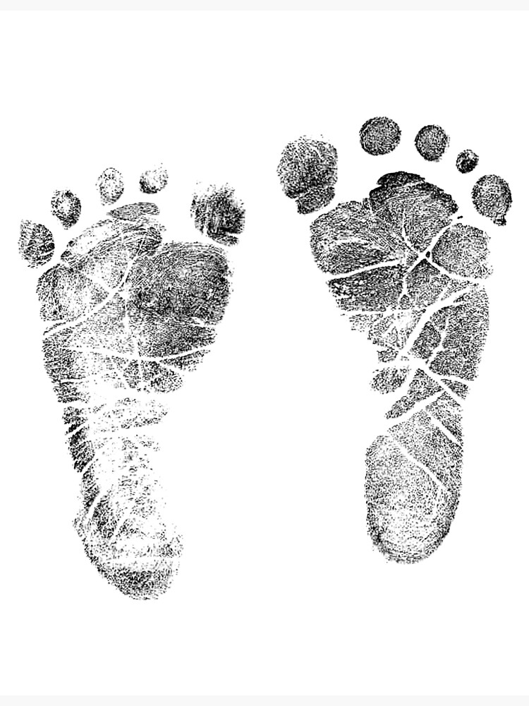 "Baby Footprints. Adorable Baby Feet Perfect For New Baby Boy or Baby Girl" Art Print by