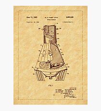 1963 Space Capsule Patent Photographic Print