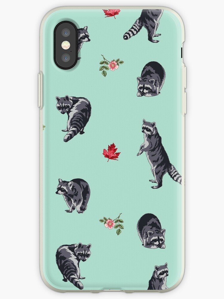 "Mint Raccoon Pattern" iPhone Cases & Covers by ...