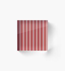 Red White Stripes Acrylic Block