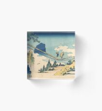 Katsushika Hokusai Suspension Bridge Acrylic Block