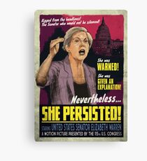 She Persisted - Elizabeth Warren Vintage Movie Poster Canvas Print