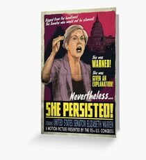 She Persisted - Elizabeth Warren Vintage Movie Poster Greeting Card
