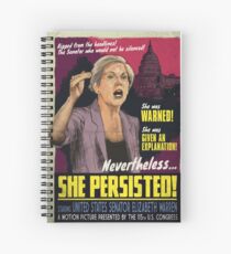 She Persisted - Elizabeth Warren Vintage Movie Poster Spiral Notebook