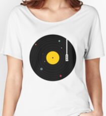 Camiseta ancha para mujer musica en todas partes
