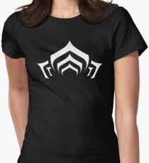 Warframe lotus symbol white Women's Fitted T-Shirt