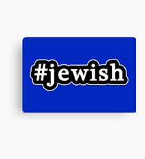 Jewish - Hashtag - Black & White Canvas Print