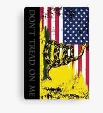 American Gadsden Flag Worn Canvas Print