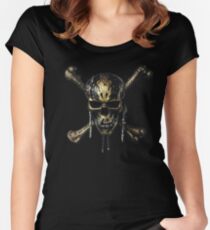 PIRATES OF THE CARIBBEAN DEAD MEN TELL NO TALES SKULL Women's Fitted Scoop T-Shirt