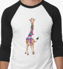 Cold Outside - Cute Giraffe Illustration Men's Baseball Âľ T-Shirt