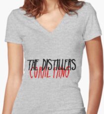 CORAL FANG LOGO Women's Fitted V-Neck T-Shirt