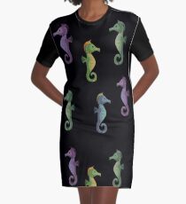 Multiple Seahorses Graphic T-Shirt Dress