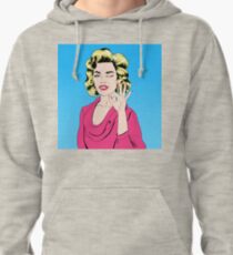 Pop Art Style Girl Gesturing Okay Pullover Hoodie