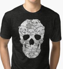 Mops-Schädel Vintage T-Shirt
