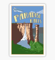 Paradise Falls Travel Poster Sticker