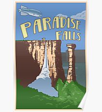 Póster Cartel de viajes Paradise Falls