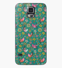 Doodle Birds Floral Pattern Case/Skin for Samsung Galaxy