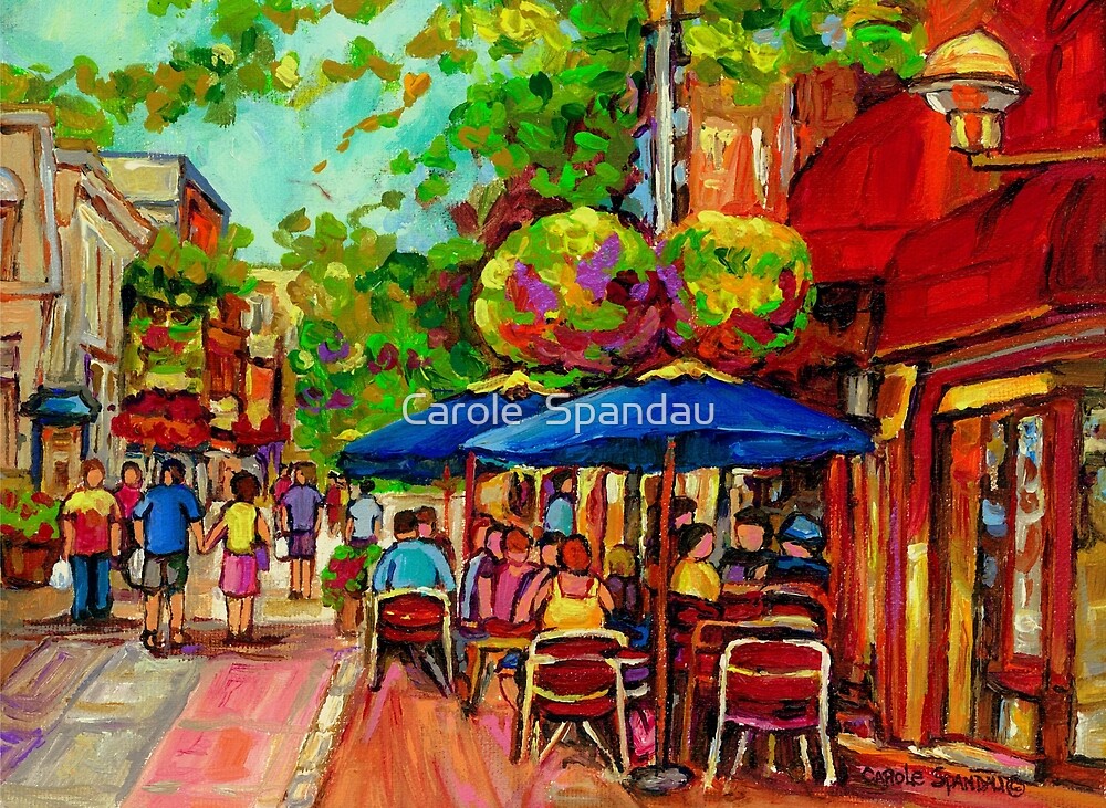 "PAINTINGS OF OUTDOOR CAFES CANADIAN ART MONTREAL BY CANADIAN ARTIST