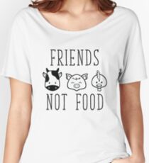 Camiseta ancha para mujer Amigos no comida